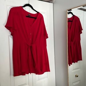 Georgette Torrid Red flutter blouse